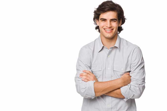 young man with flowing hair