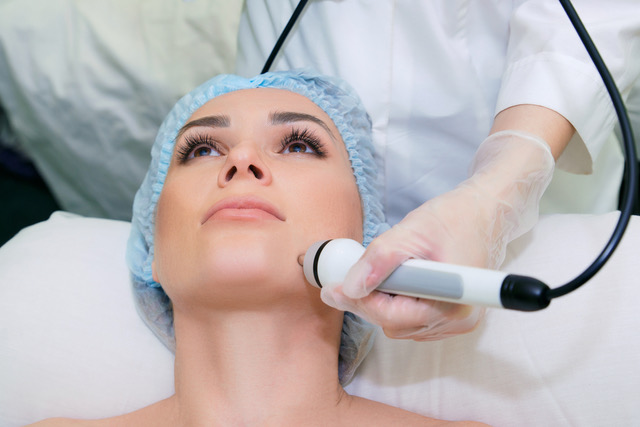 A,Young,Woman,Is,Lying,On,The,Rf-lifting,Procedure,For