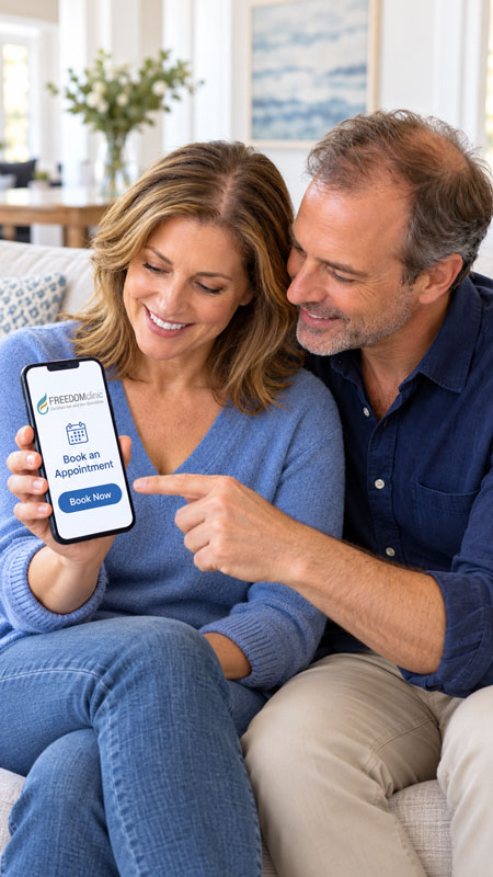 Couple Booking a Hair Clinic Appointment